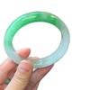 Certified Burmese Natural Icy Jadeite Round Bangle for Women