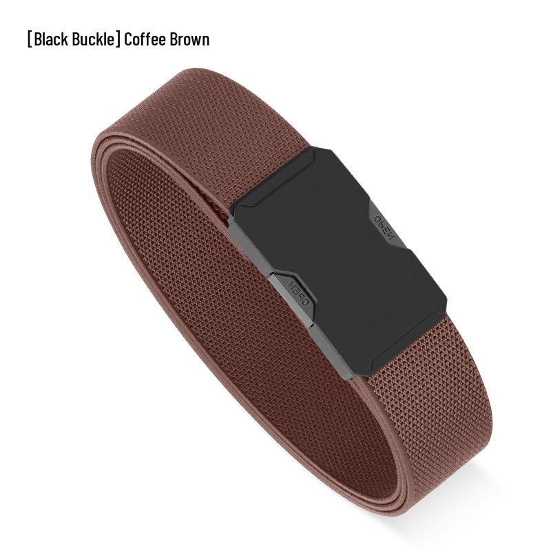 Men s Elastic Double Buckle Woven Belt - Douyin Style 110 cm