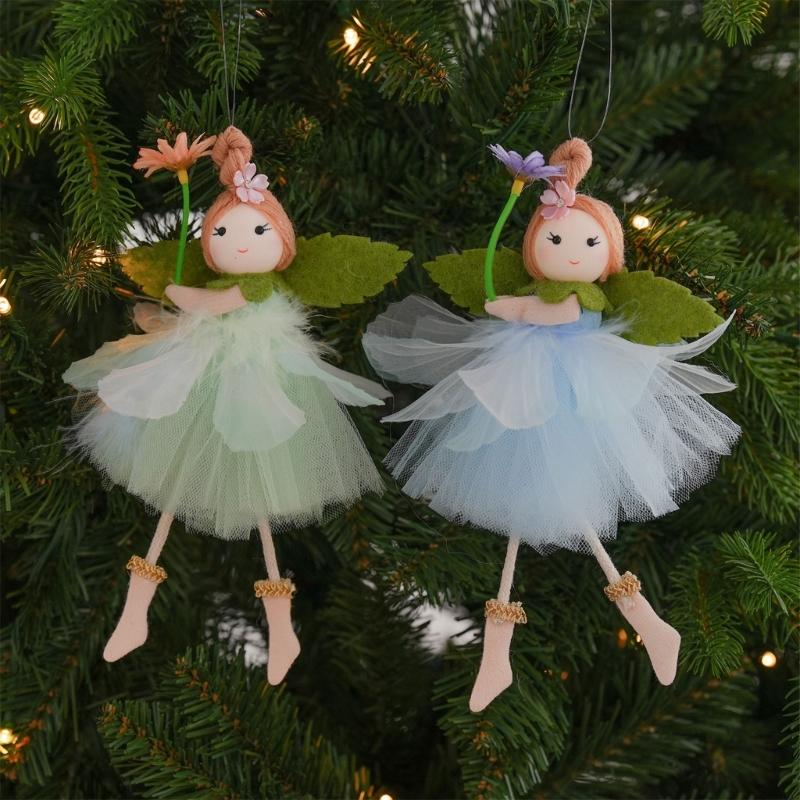 Plush Girl With Flower Hanging Ornament For Spring Festival Decoration Living Room Enhancement Accessory