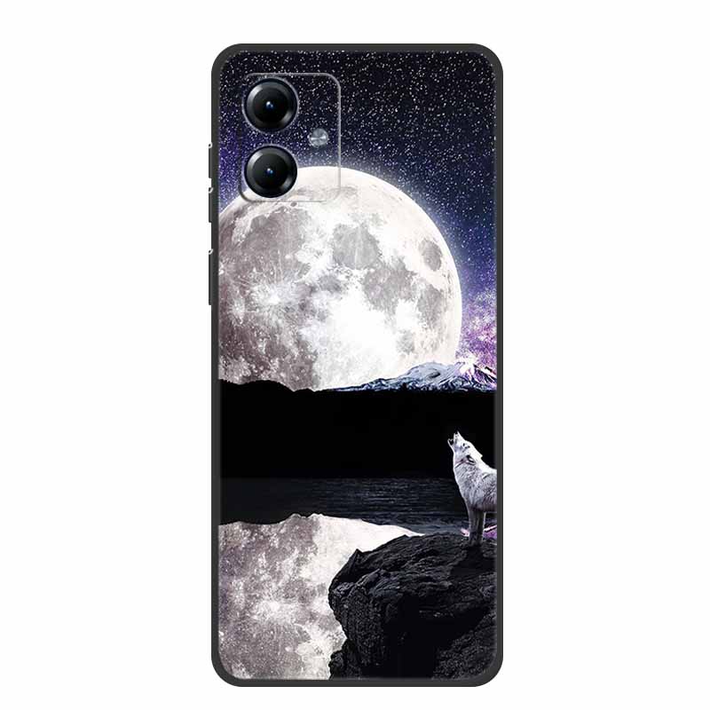 For Motorola Moto G84 5G Case Silicone Soft Wolf Lions Cat Black Bumper Funda Coque for Motorola Moto G54 5G TPU Protective Bag