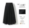 Dámská pevná skládaná elegantní midi elastická sukně v pase