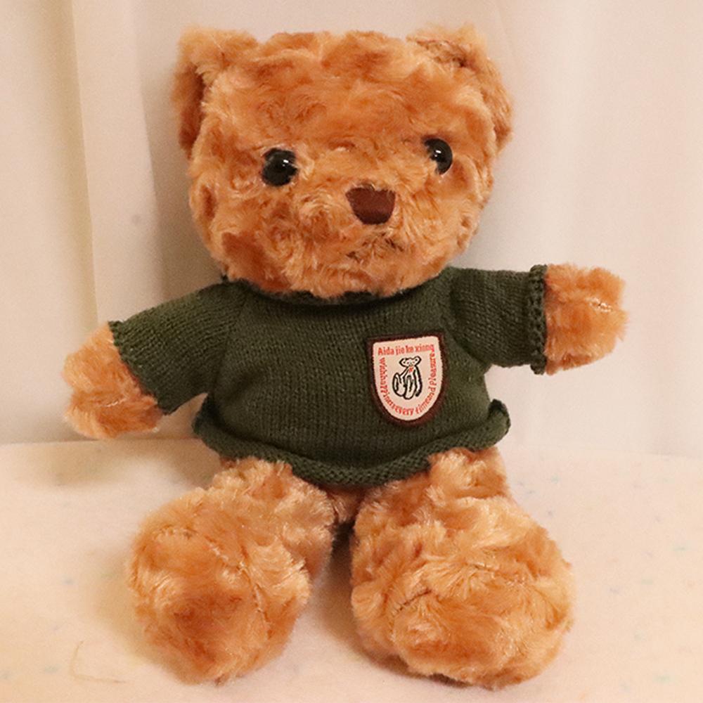 25cm Cute Wear Sweater Teddy Bear Plush Toys Adorable Stuffed Animal with Soft Twisted Teddy Bear Perfect Gift for Girls or Kids