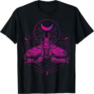 Goth Moth And Crescent Moon Creepy T-Shirt Gift For Goths T-Shirt