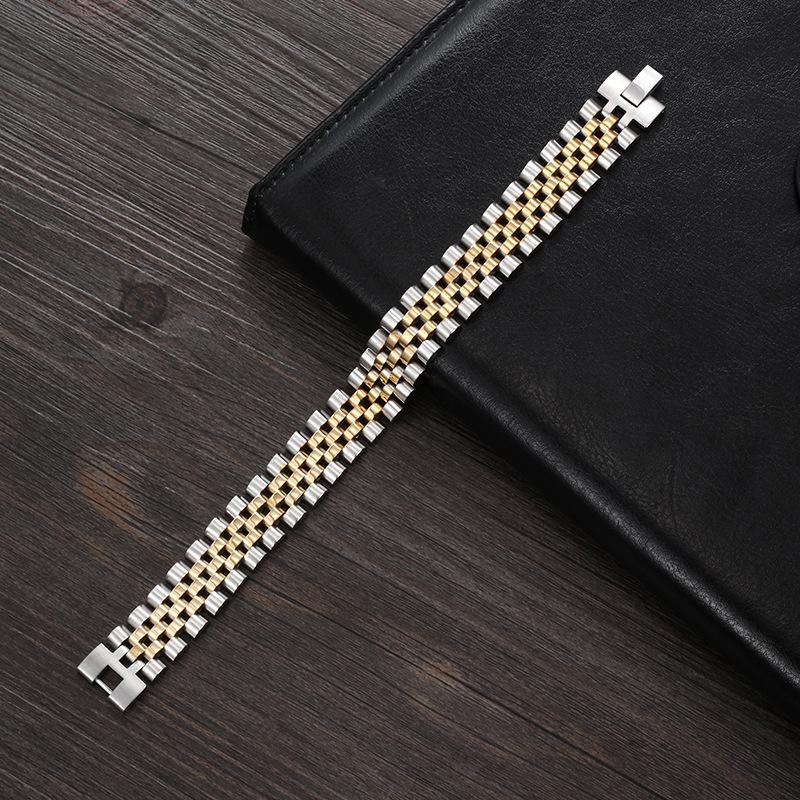 Supply Men's Stainless Steel Solid Wide Strap Bracelet, Fashion Titanium Steel Bracelet Chain Jewelry