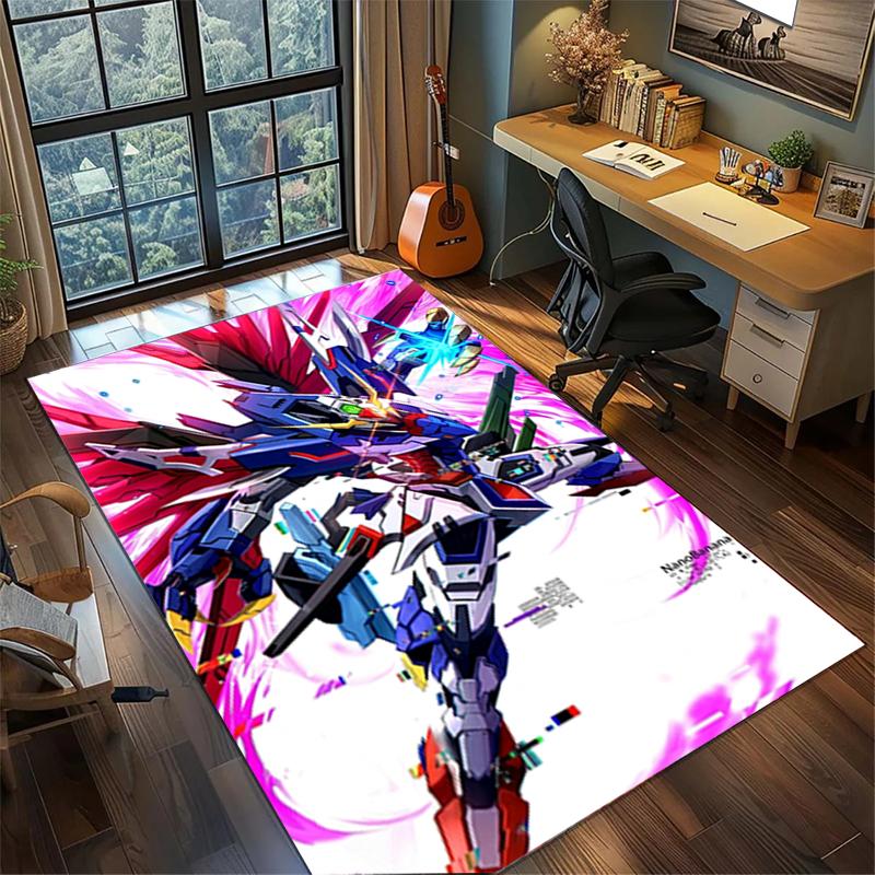 Gundam Non Slip Area Rug Large Washable Carpet Bedroom Gamer Room Decor