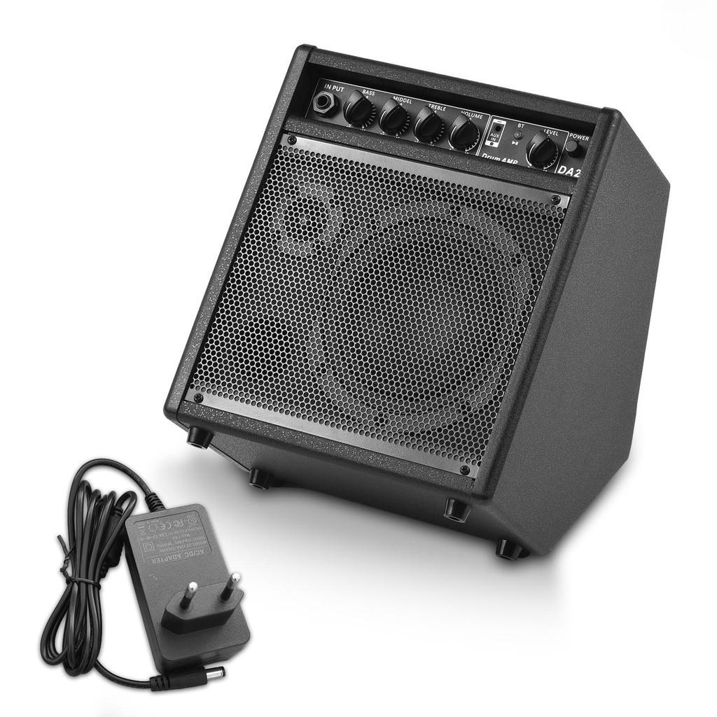 Alto-falante de Bateria Eletrônica Portátil 25W Prática em Casa Ensaios Baterias Eletrônicas Teclado Guitarras de Madeira Amplificador