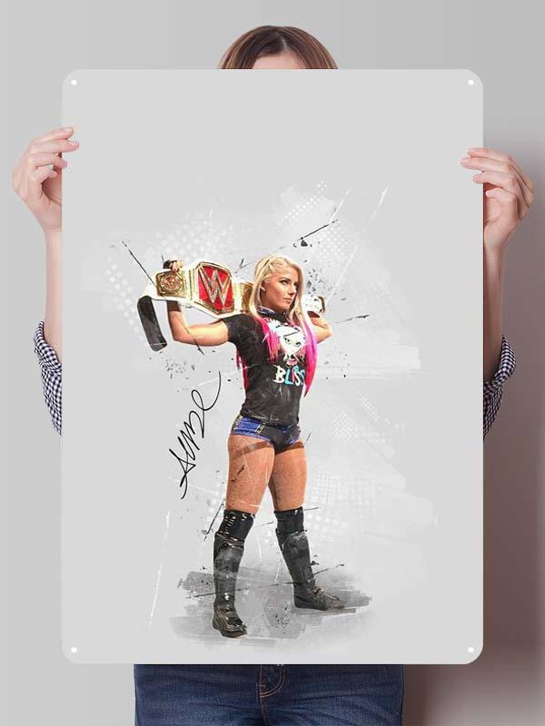 Bayley Alexa Bliss Metal Signs Wrestler Posters Room Decor Items Aesthetic Decoration Living Room Vintage Metal Plate Wall Art