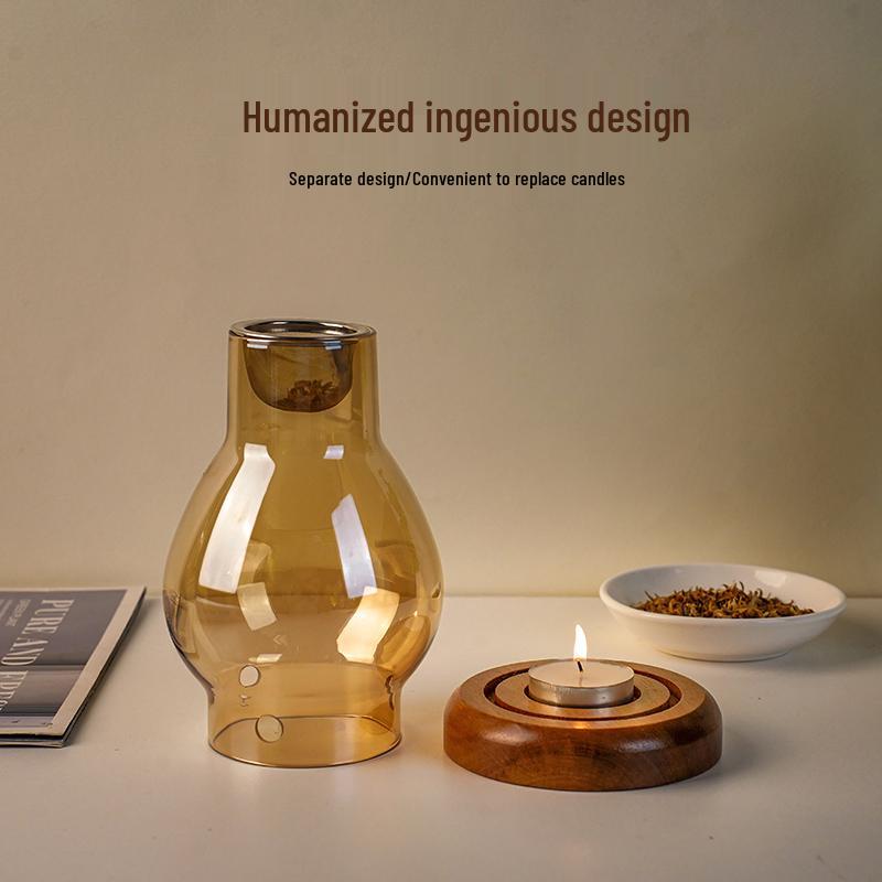 Agarwood Insulated Incense & Candle Aromatherapy Glass Burner Lamp