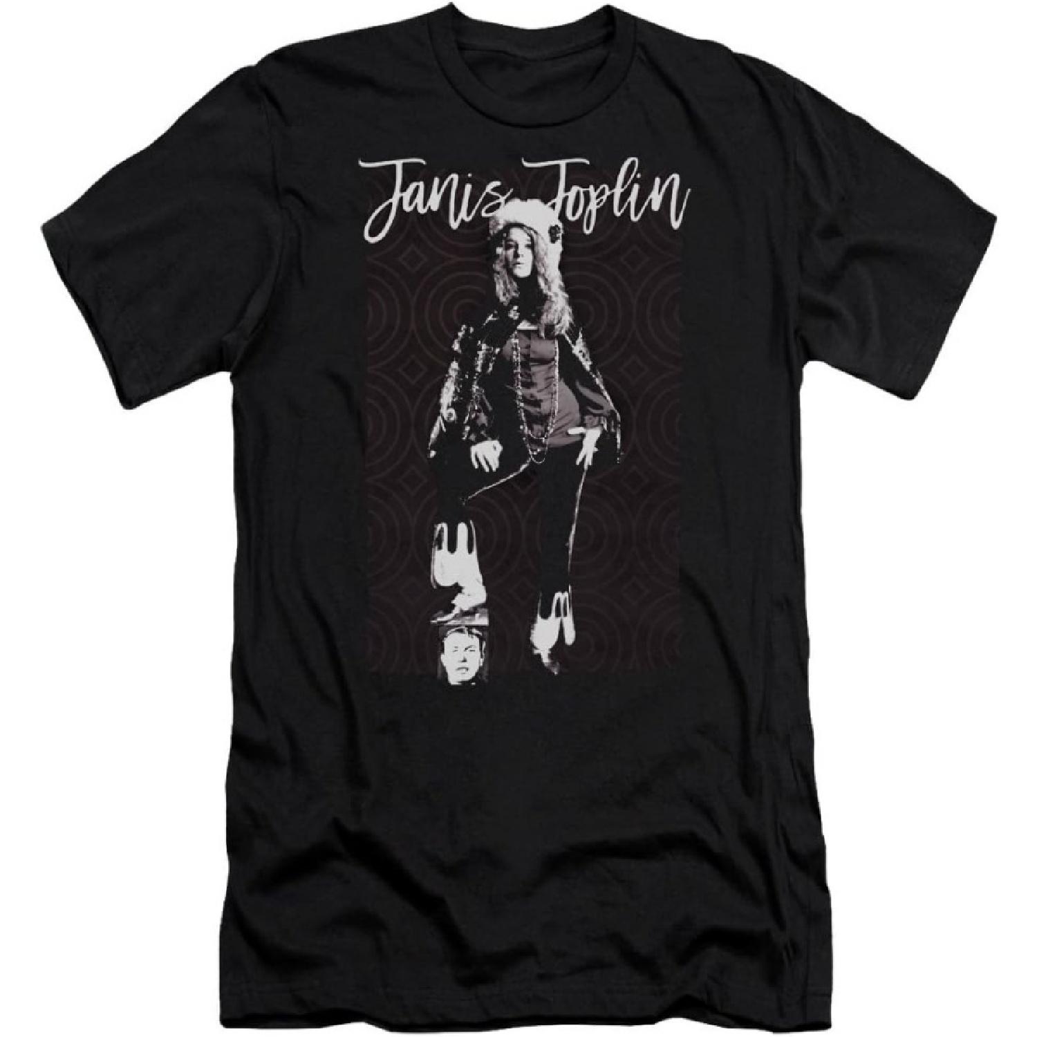 Janis Joplin - Mens Minimal J Premium Slim Fit T-Shirt, Small, Black XXXXXL разноцветный