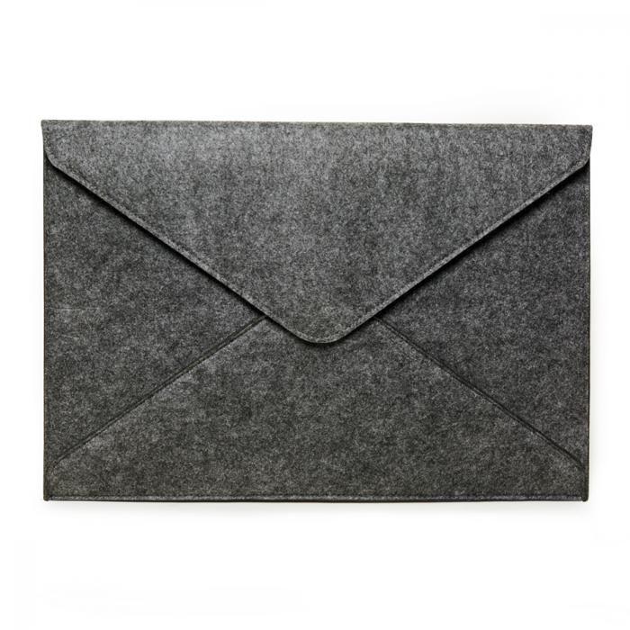Pochette de rangement en feutre taille L - Kikkerland - Gris foncé -