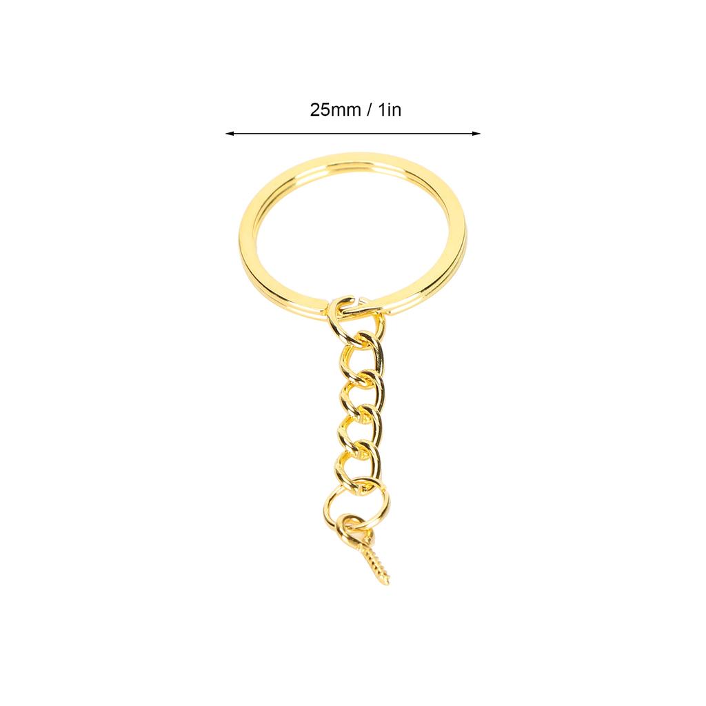 10pcs Key Ring Alloy Key Chain Ring Parts with Screw Eye Pin Connector DIY AccessoriesGold 25mm / 1in