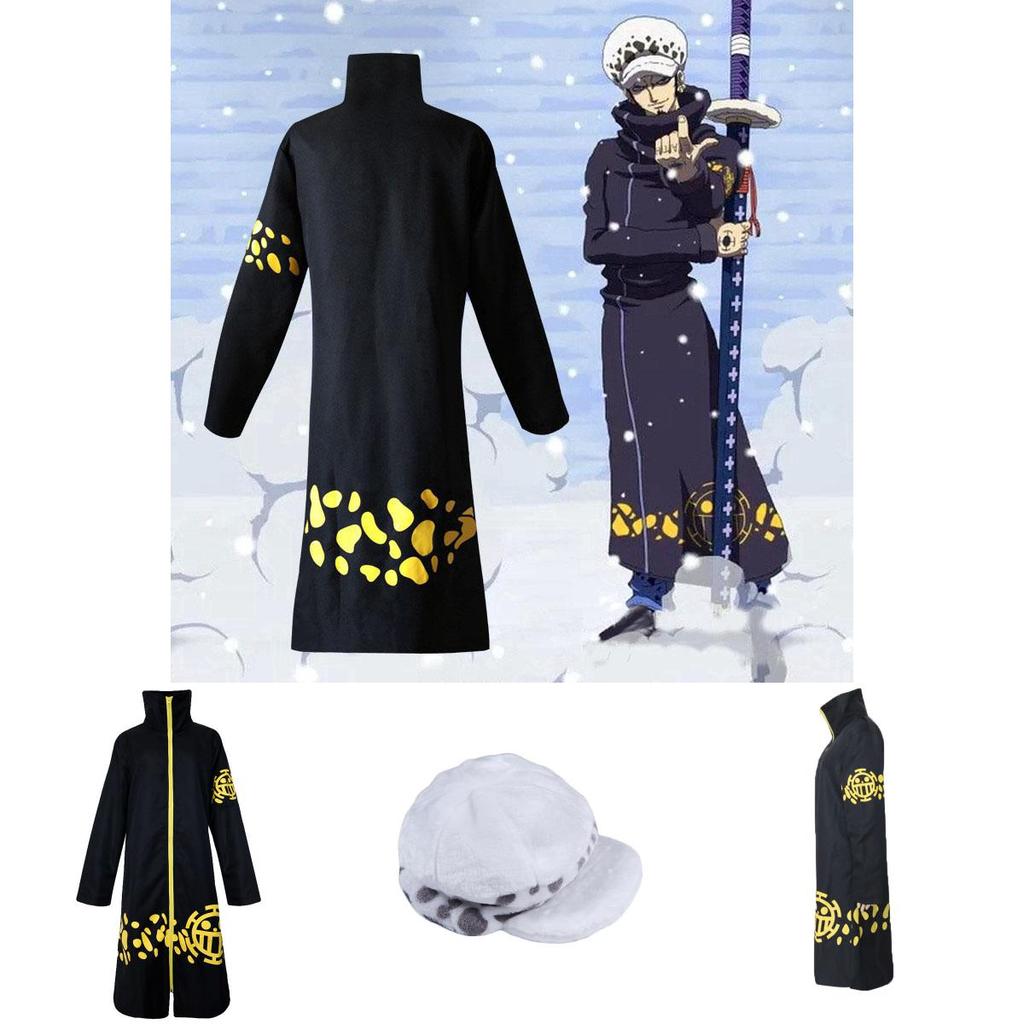 Exquisite One Piece Trafalgar Law Cosplay Costume Set With Cloak Pants And Hat