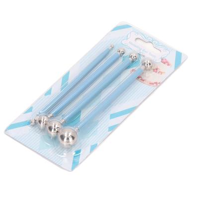 4 Adet Fondant Top Aleti 2 Yönlü Paslanmaz Çelik Top Kaymaz Sap Gıda Sınıfı BPA İçermeyen Metal Top