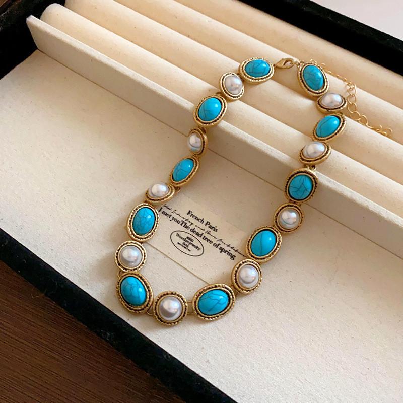 Quadratisches Blatt Eingelegte Diamant Halskette mit Retro Chinesischem Stil - Elegante Leichte Luxus Schlüsselbeinkette für Frauen