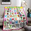 Colorful Alphabet Chart for Kids LearningFlannel blanket for bedroom, living room, sofa, and nap