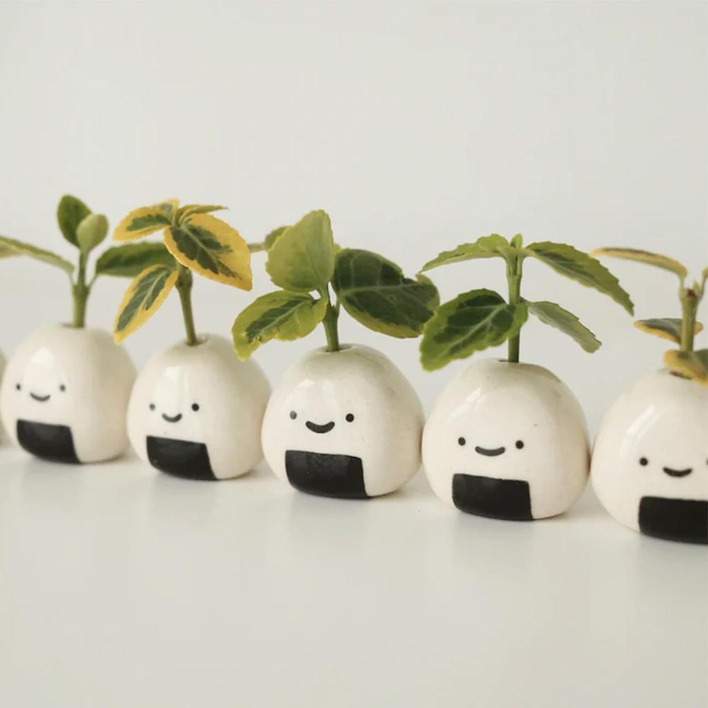 Niedliche Mini-Reiskugel Keramik Knospenvasen Blumenvase Hydrokultur-Vase Dekorationsvasen Einzigartige Sushi-Vase Für Trockenblumen