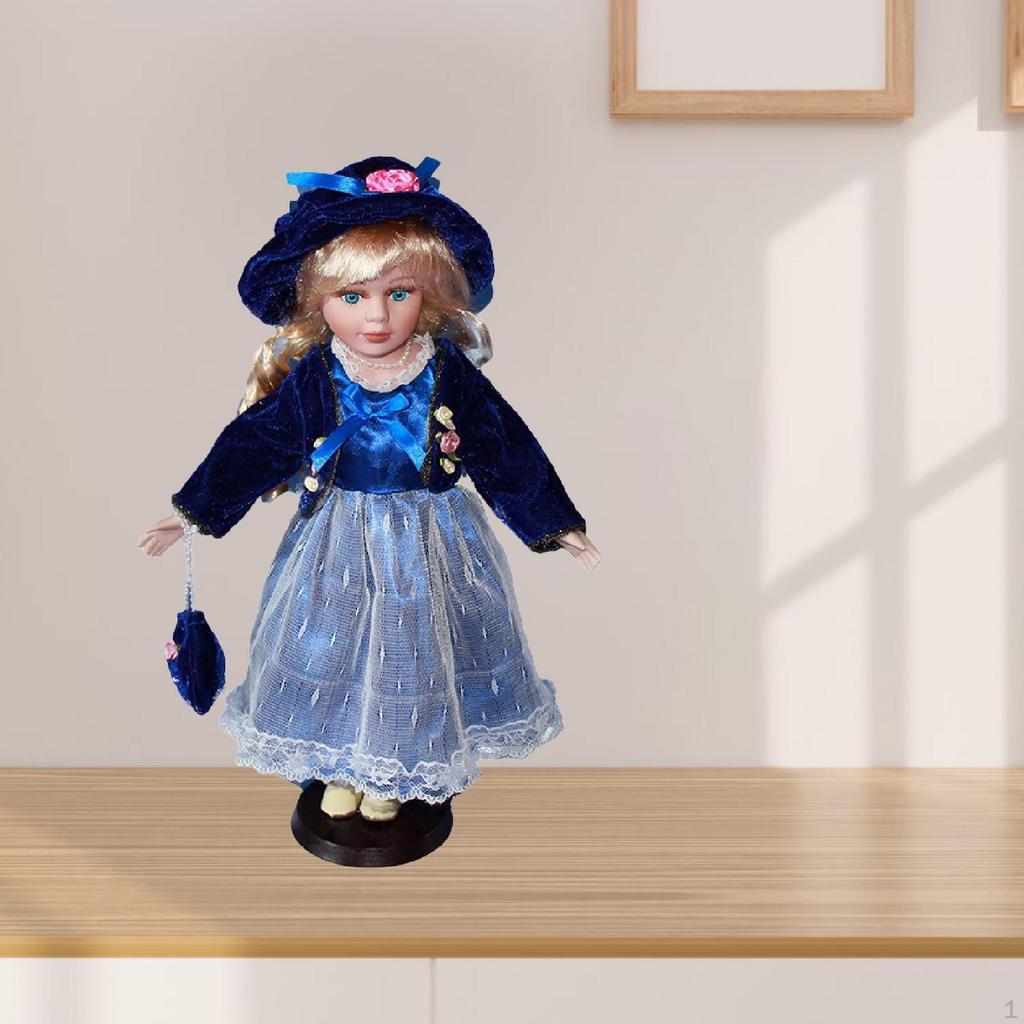 Keramikpuppe Porzellanfigur Schöne Ausstellung Handgefertigte Miniatur Mädchen Stehende Figuren für Schreibtisch