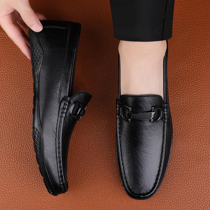 Genuine Leather Fashion Shoes Men All-match Mens Breathable Loafers All-match Mens Slip On Footwear Classic Men Shoes Wedding