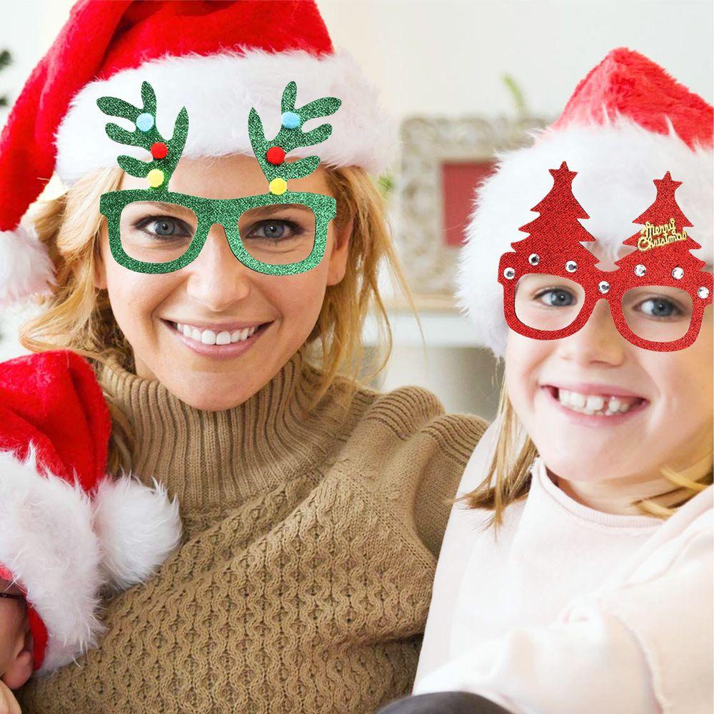 Neujahrs-Foto-Requisite Weihnachtsdekorationen Weihnachtsmannbrille Weihnachtsbrillen-Gestell Rentier Weihnachtsbaum