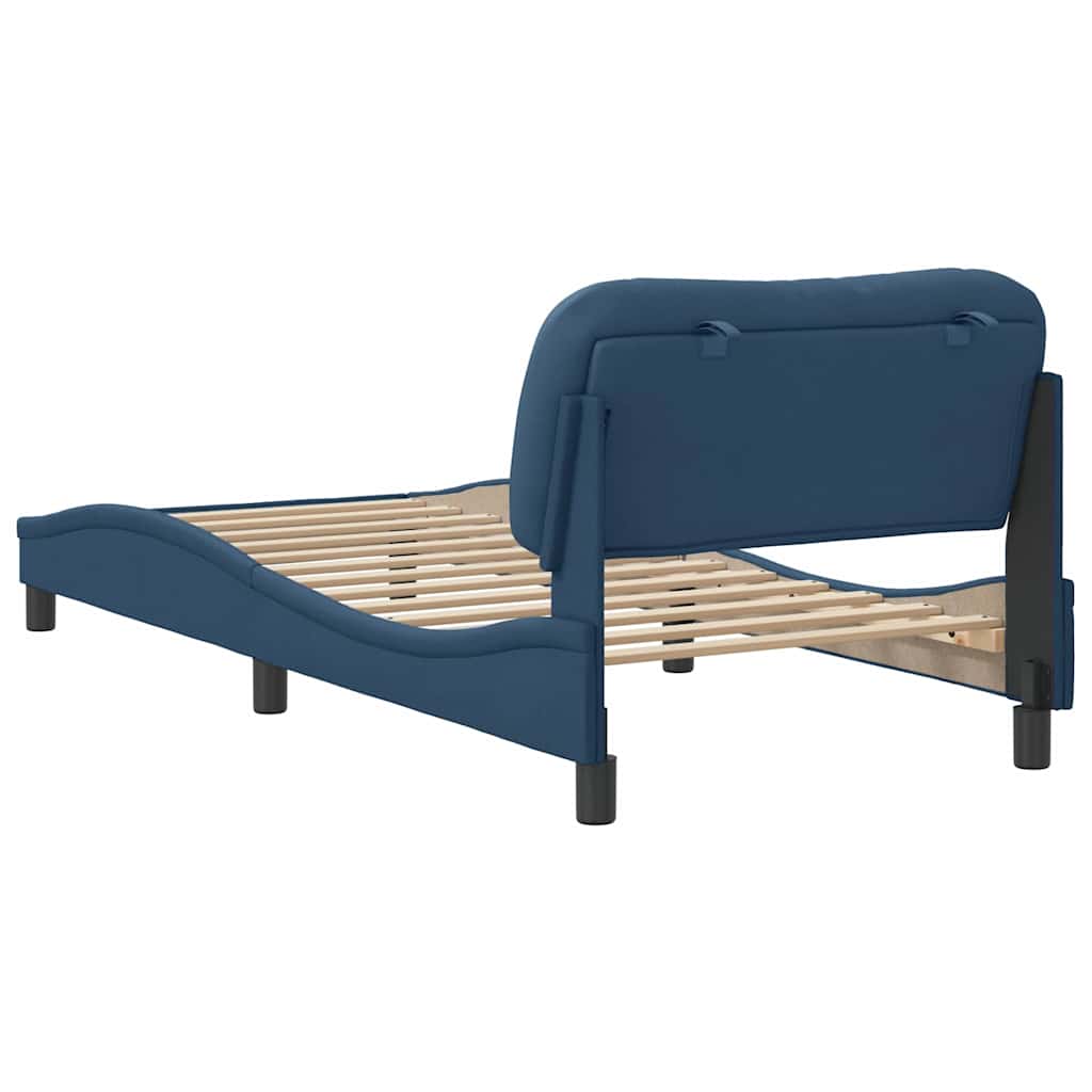 Bed Frame without Mattress  Hvar  Blue 80x200 cm Fabric