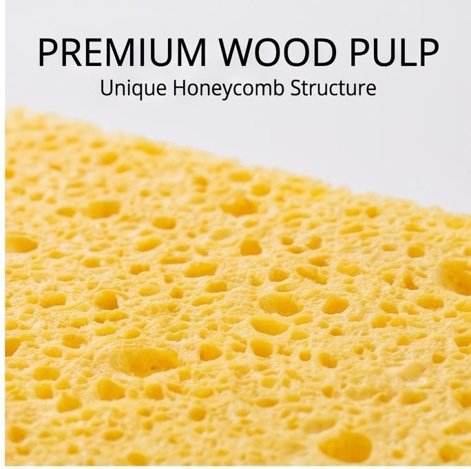 Multi-Layer Compressed Wood Pulp Dish Sponge Random Color Absorbent Easy-Clean Scouring Pad Drawer Storage Kitchen Cleaning Tool