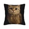 Meowl Funny Meow Cat Owl Brainrot Meme Cartoon Pillow Cover Soft Cushion Cover Cute Funny Pillow Case For Office Car Home Decor