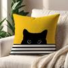 Black Cat Yellow Cartoon Cushion Cover For Pillow Sofa Printing Decoration Room Home Office Coffee Shop Car Nordic Simplicity