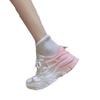 Popular peach powder gradual change dad shoes ins tide autumn shoes female versatile students high value campus casual shoes