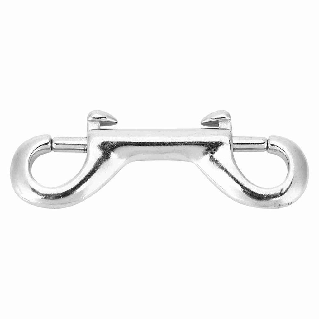 Gancho de clipe de extremidade dupla de aço inoxidável durável prateado com fivela de mergulho (77 mm)