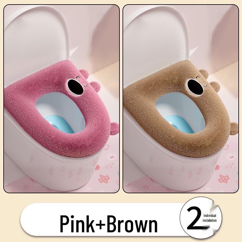 Waterproof Velvety Toilet Seat Cover with Zipper - Thick, Dirt-Resistant, All-Season & Washable
