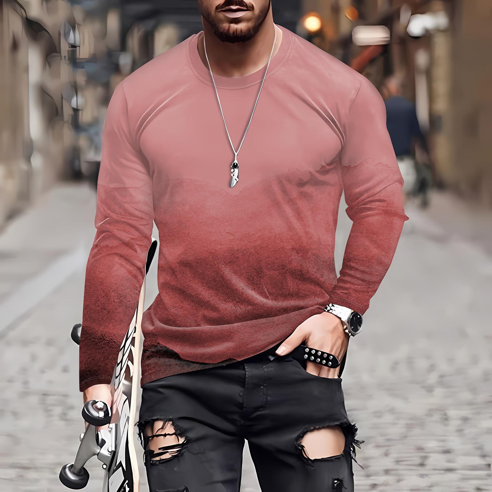 

Муж. Футболка Круглый вырез Одежда Одежда На открытом воздухе Длинный рукав С принтом Модельер Винтаж XXXL