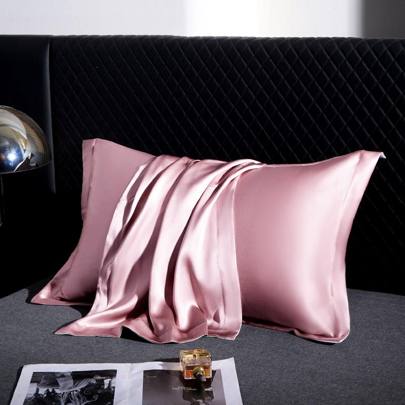 100% Maulbeerseide Kissenbezug Eine Seite 6A 25 Momme Seidenkissenbezug Einfarbig Haare Haut Schutz Breiter Rand Dekorativer Bezug
