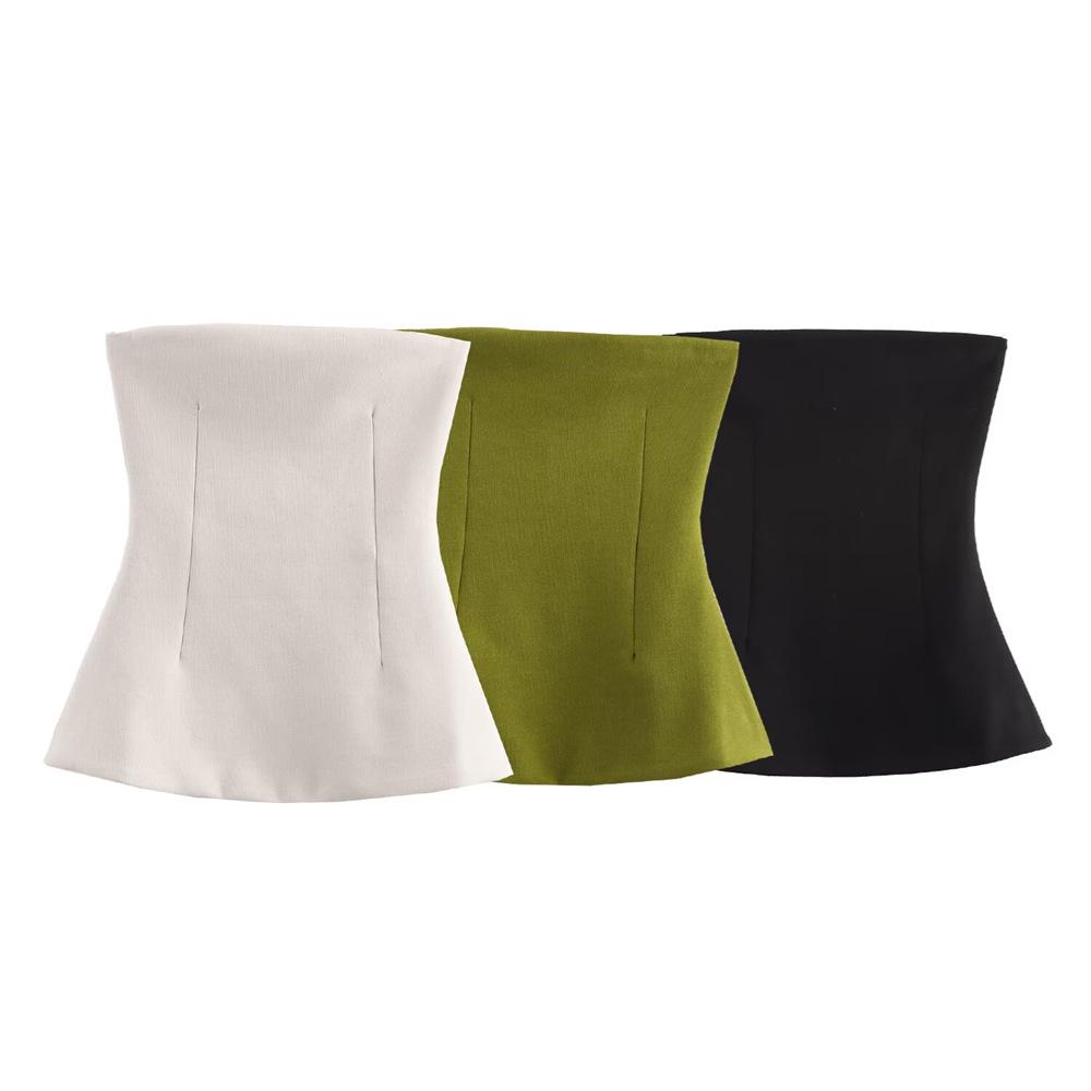 

Spring 2025 Women s Fashion: Slim Fit Simple Tube Vest Top S off білий колір