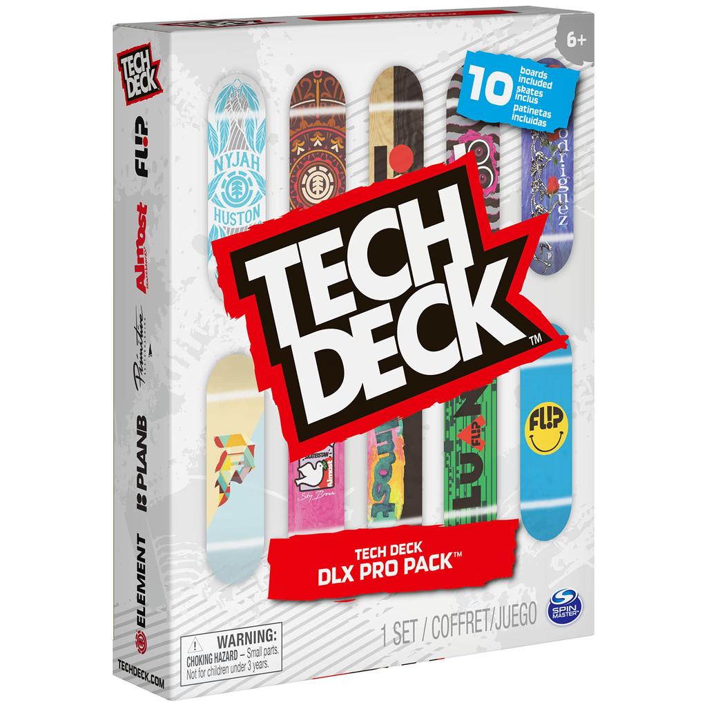 Tech Deck DLX Pro 10-Pack Collectible Fingerboards for Skateboard Enthusiasts, Ages 6+