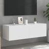 Vidaxl Ścienna Szafka Tv Z Led, Biała, 100X35X31 Cm