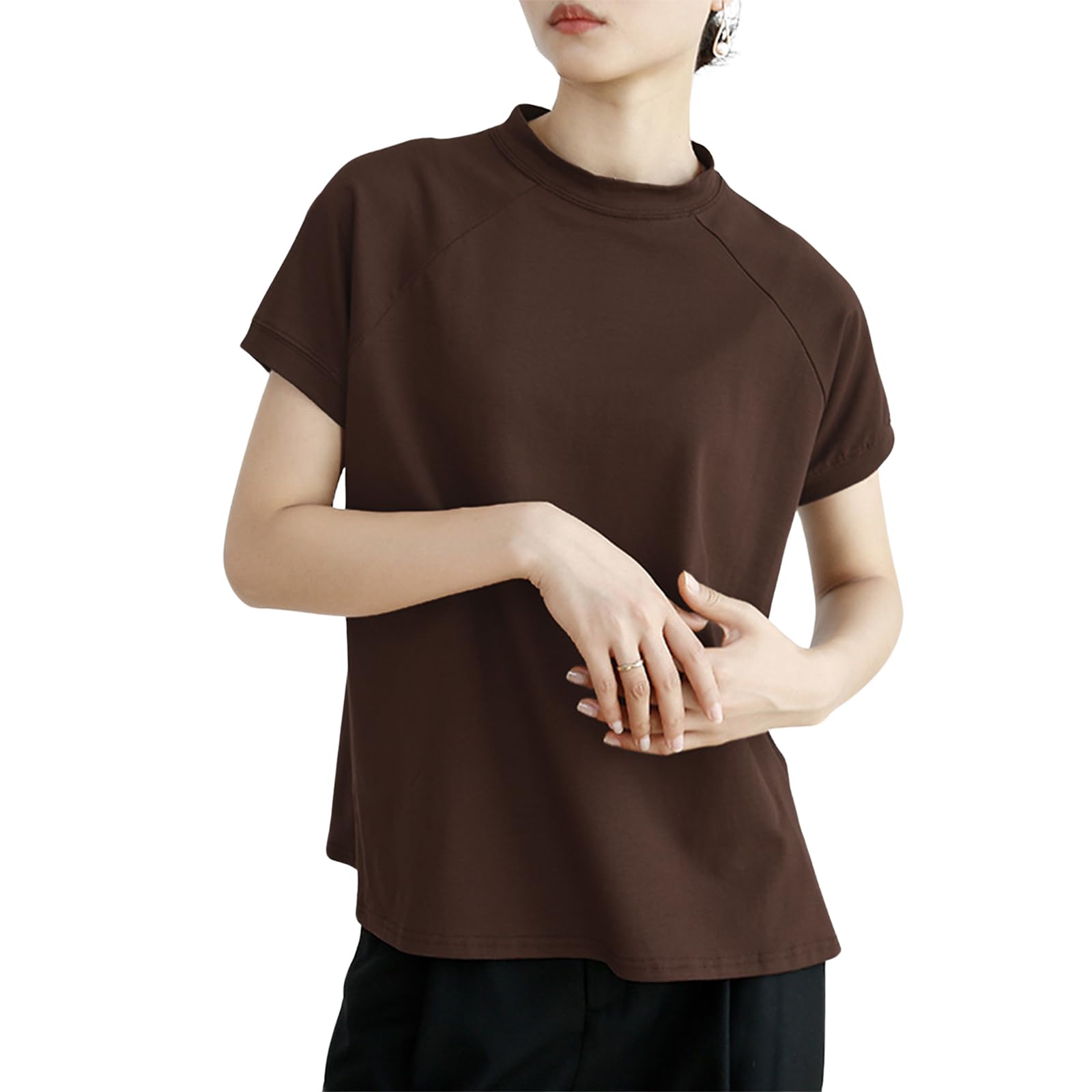 

Short Large Cut and Raglan Quick Round Summer Loose Black [Shanique] Women s T-shirt, Sleeve, Top, Plain, Spring, Summer, 100% Cotton, Size,