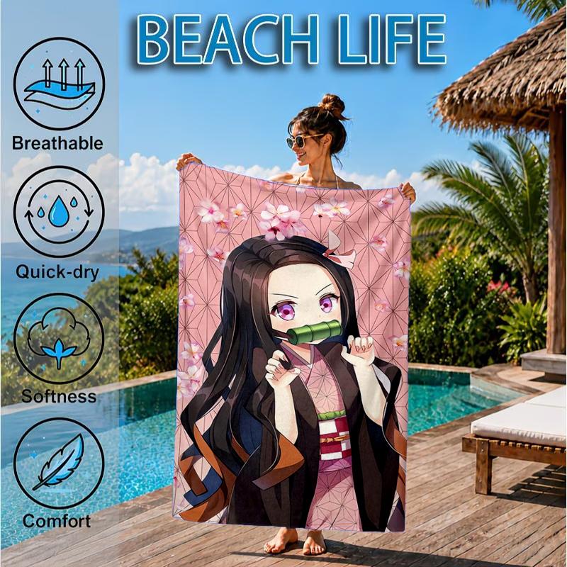 Anime Slayer Adventure  Beach Towel, Microfiber Beach Towel, Perfect For Pool, Beach, Travel, Home Decor Beach Party Fan gifts