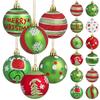 12PCS Christmas Ball Ornaments 6cm Round Plastic Hanging Glitter Elf Balls for Christmas Tree Home Decoration 2026 New Year Gift