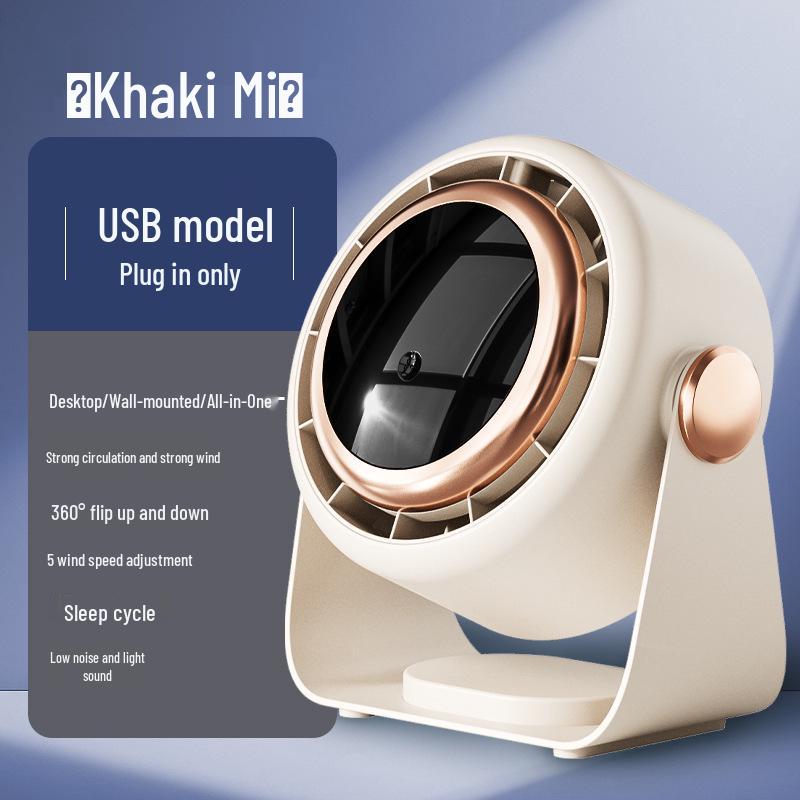 Desktop Mini Fan with 100-Speed Digital Display, USB Charging, and Turbine Air Circulation for Office Use