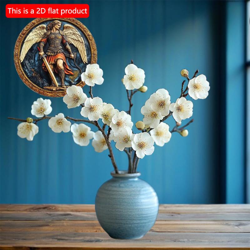 2d Fast 20*20cm, Vintage Angel-Themed Wooden Wall Art, Round Wooden Decorative Plaque for Home, Kitchen, Bedroom, Bar.