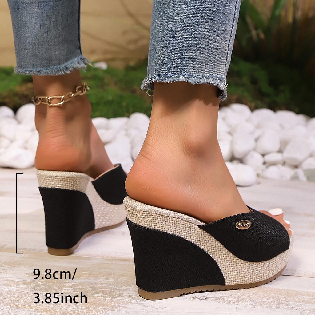 Dámské pantofle se zvýšením výšky o 10 cm, letní, s otevřenou špičkou, rybí ústa, módní, ležérní, platformové sandály, dámské klínové sandály