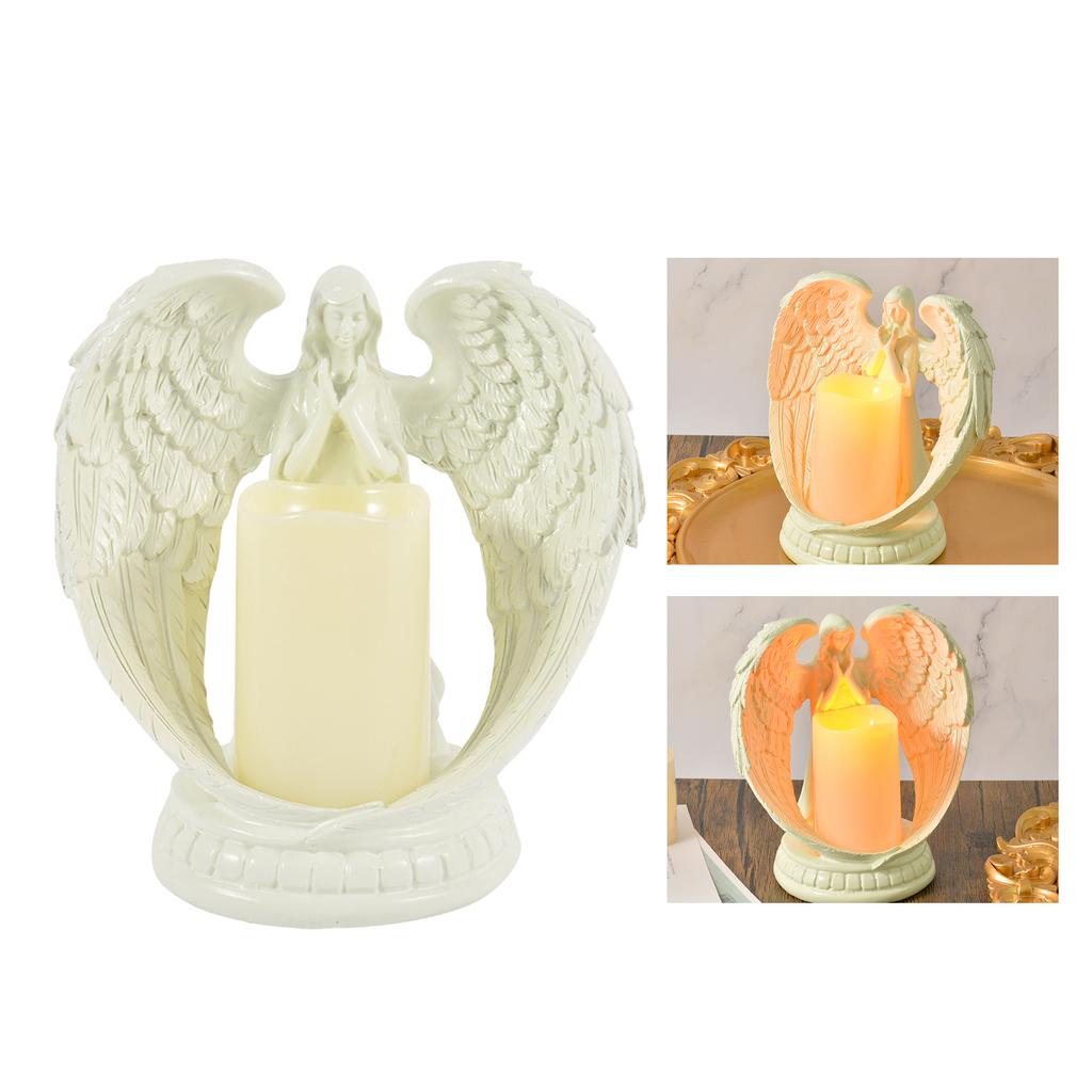 Praying Angel Figurine Retro Elegant Rich Details Decorative Durable Resin Angel Statue for Party