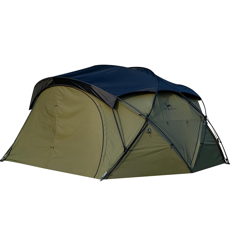 

TOMOUNT shelter tent TC tent dome tent aluminum pole For 2~3 people freestanding Polycotton tent [TPU door + Mesh door] With chimney hole