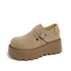 Spring and Autumn Muffin Thick Bottom Retro Big Head Ugly Cute Casual Female Frosted Leather Lazy Shoes Fashion Women Summer Breathable Shoes