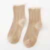 Lacework Ruffles Socks Solid Cotton Breathable Harajuku Vintage Streetwear Crew Sock Japanese Kawaii Cute Women's Socks