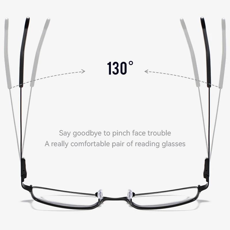 Retro Classic Metal Frame Reading Glasses Men Square Anti Blue Light Eyewear Luxury Brand Hyperopic Eyeglasses Diopter