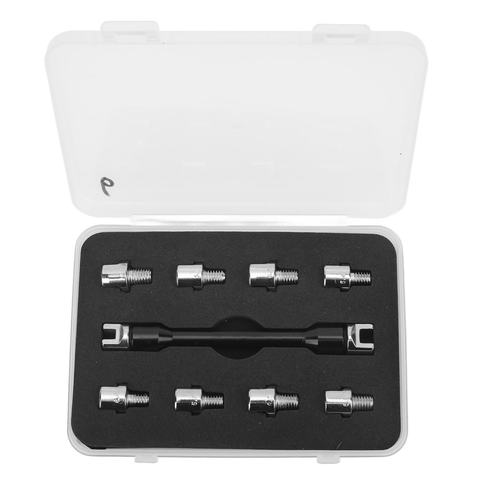 

Motorcycle Spoke Wrench Set Spoke Spanner Kit with 10 Interchangeable Tips Universal for Dirt Bike