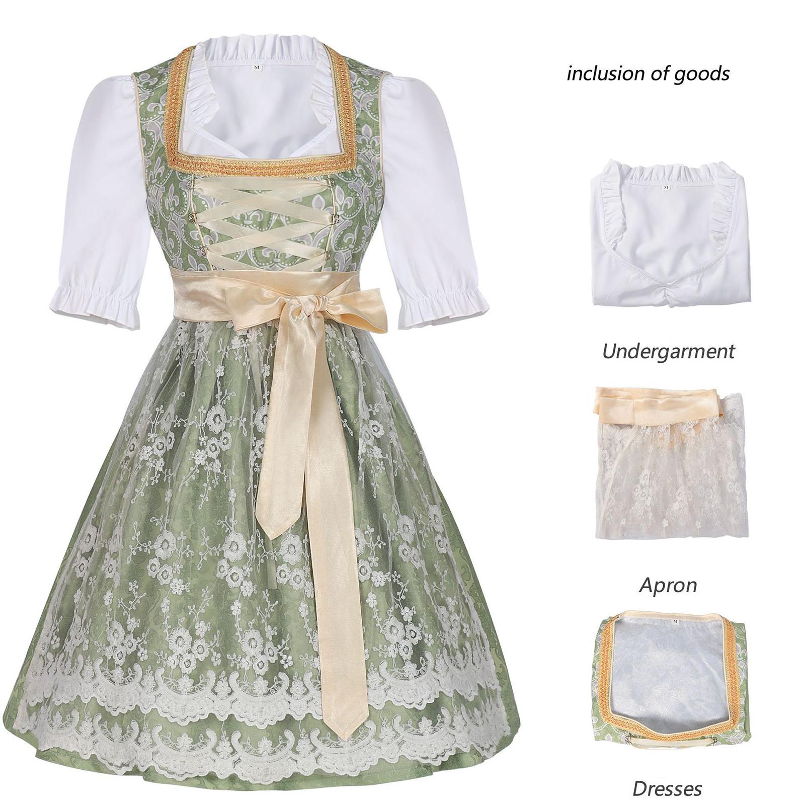 Women`s Vintage Oktoberfest Dress with Lace