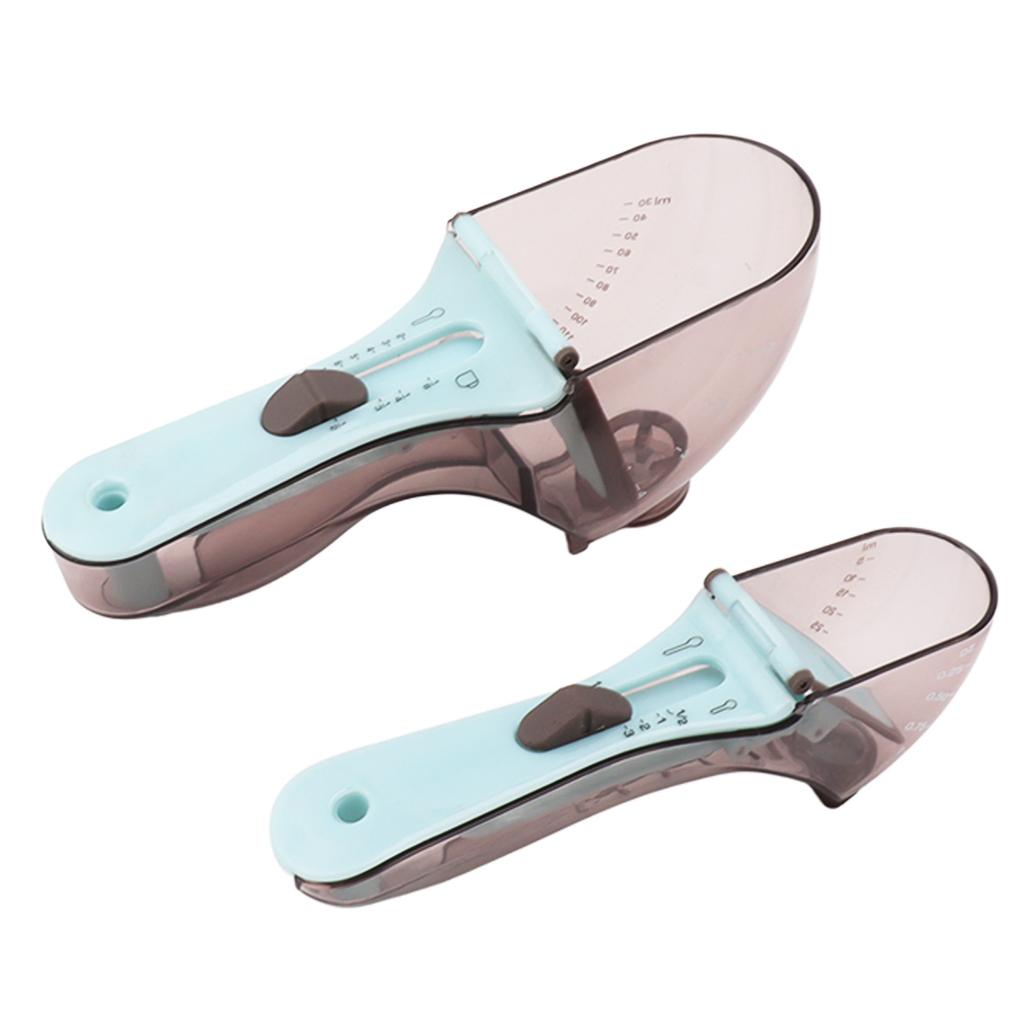 2PCS Adjustable Measuring Spoon Plastic Measuring Scoops Cups for Baking Cooking Accessories