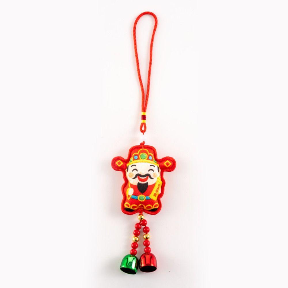 The God of Fortune The God of Wealth Pendant Red Embroidered Chinese New Year Decoration Year of the Horse Chinese Style